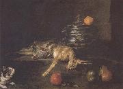 Jean Baptiste Simeon Chardin Partridge and hare cat Spain oil painting artist